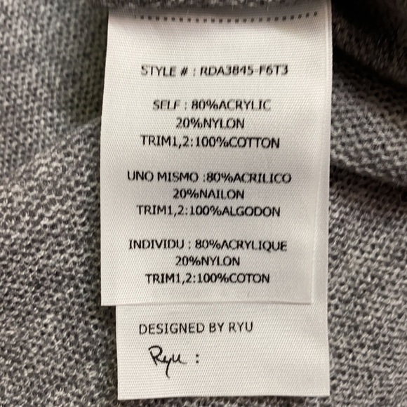 Anthro Ryu Sweater Tunic Lace Appliqué mini Pompom - Picture 4 of 4